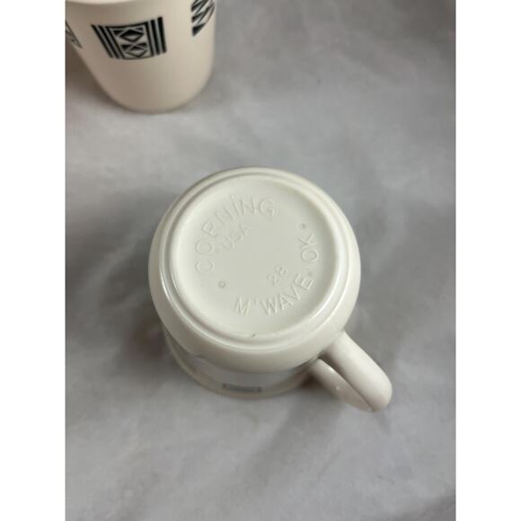 Corelle Corning Tribal Spirit Cups Set of 4 Stoneware Mid Century USA Made - Picture 9 of 9